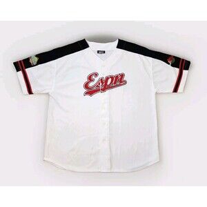 ESPN Baseball Tonight Men’s Jersey XL White Embroidered Authentic Button Fly